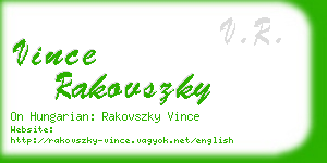 vince rakovszky business card